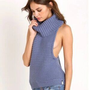 One Teaspoon Turtleneck Knit Sleeveless Sweater Size XS